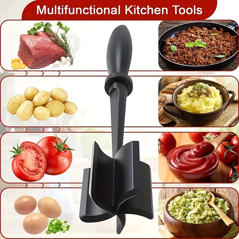 Meat Chopper & Potato Masher Heat Resistant Ground Meat Smasher for  Hamburger Meat Premium Heat Resistant Meat Chopper Utensil Non Stick  Hamburger Chopper Mix and Chop Kitchen Tool