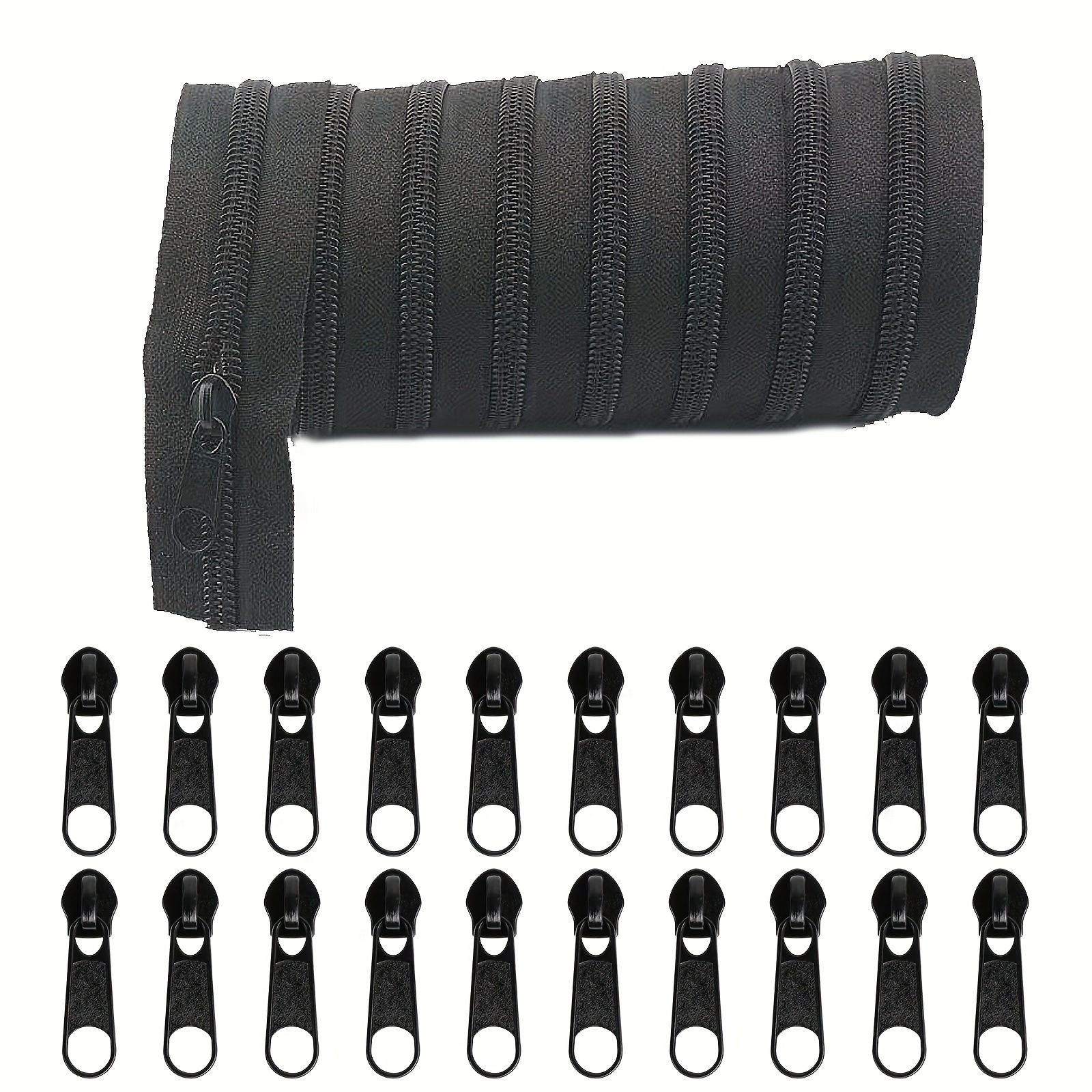 5 Yards Bulk Zippers #3 Sewing Zippers Black Nylon Coil - Temu