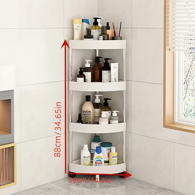 Corner Shelf Rotating Triangle Rack Bathroom Caddy Storage Holder
