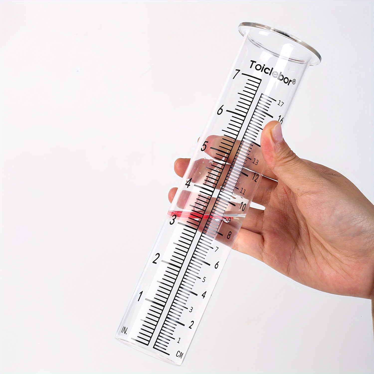 ViaGasaFamido Tubo de medidor de lluvia de plástico de medición precisa,  capacidad de 1.38 pulgadas, herramienta de medición de recolección de agua  de
