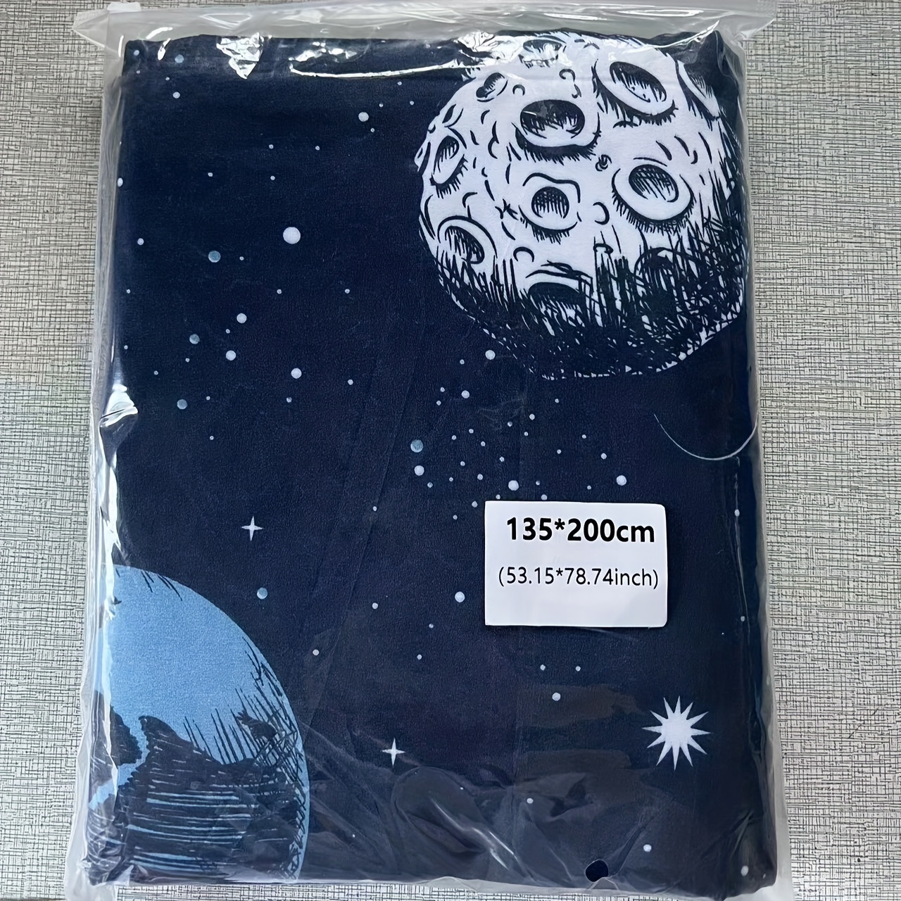 -piece Polyester Printed Planet Duvet Cover And Pillowcase Set