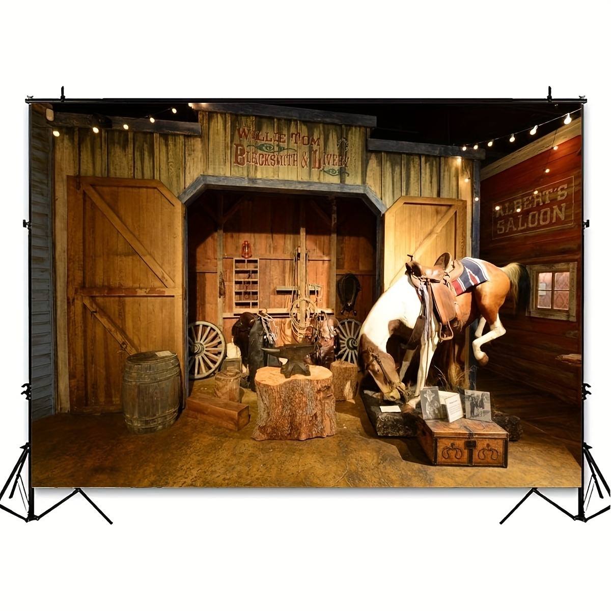 Old West Backdrop Western World Cowboy Town Background Photography Studio  Props