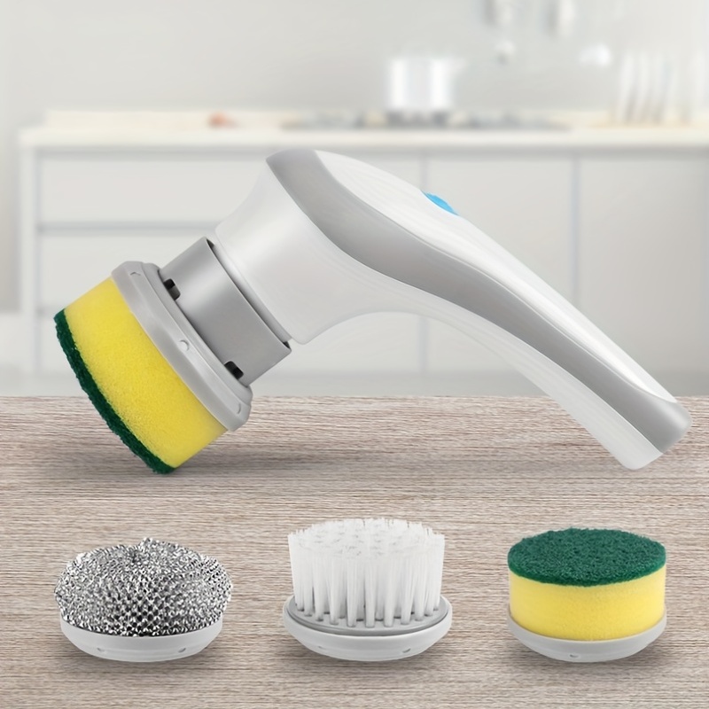 Electric Spin Scrubber With 3 Replaceable Brush Head, Power Cordless  Kitchen Scrubber, Handheld Rechargeable Shower Spin Scrubber,  Multifunctional Scrubber For Bathroom, Kitchen, Bathtub, Tile, Dish,  Shower, Cleaning Supplies, Cleaning Tool - Temu