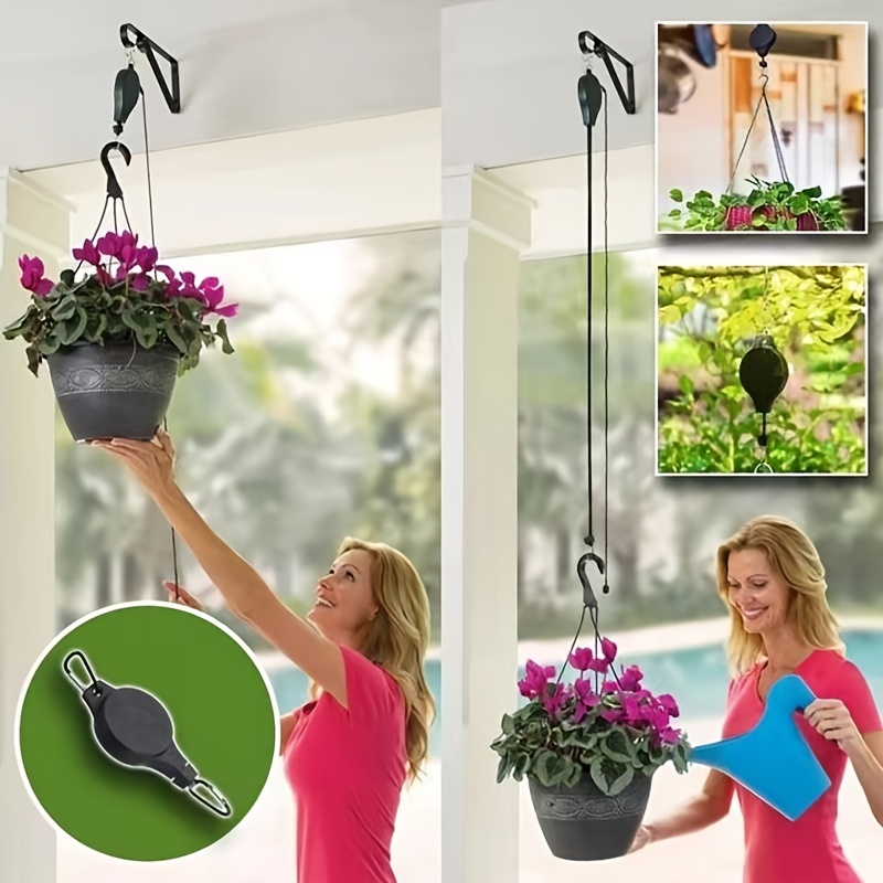 Easy Reach Plant Pulley Retractable Hanging Basket Pull - Temu