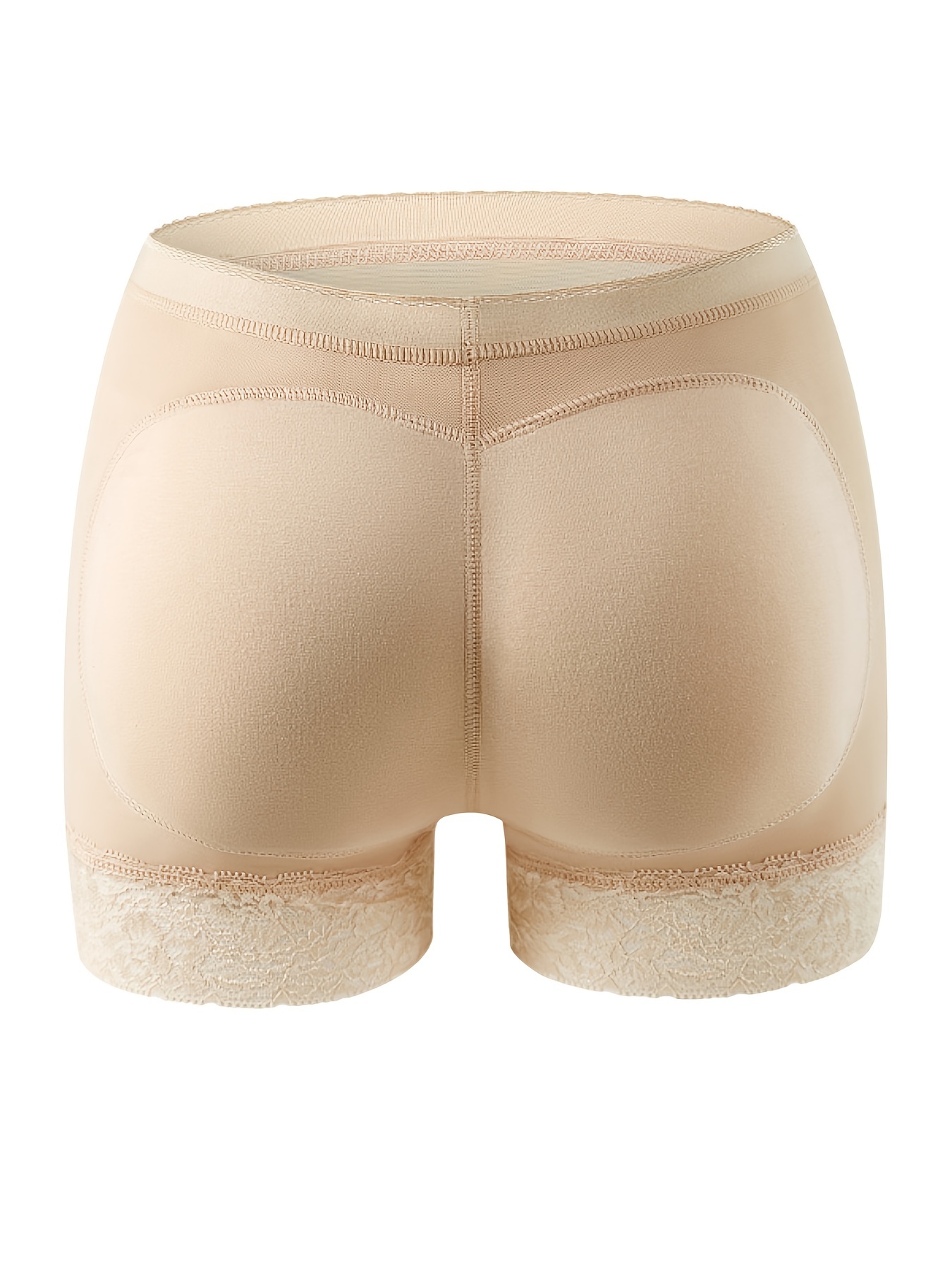 Women's Butt Lifter Boy Shorts Body Shaper Enhancer Panties, Beige, M