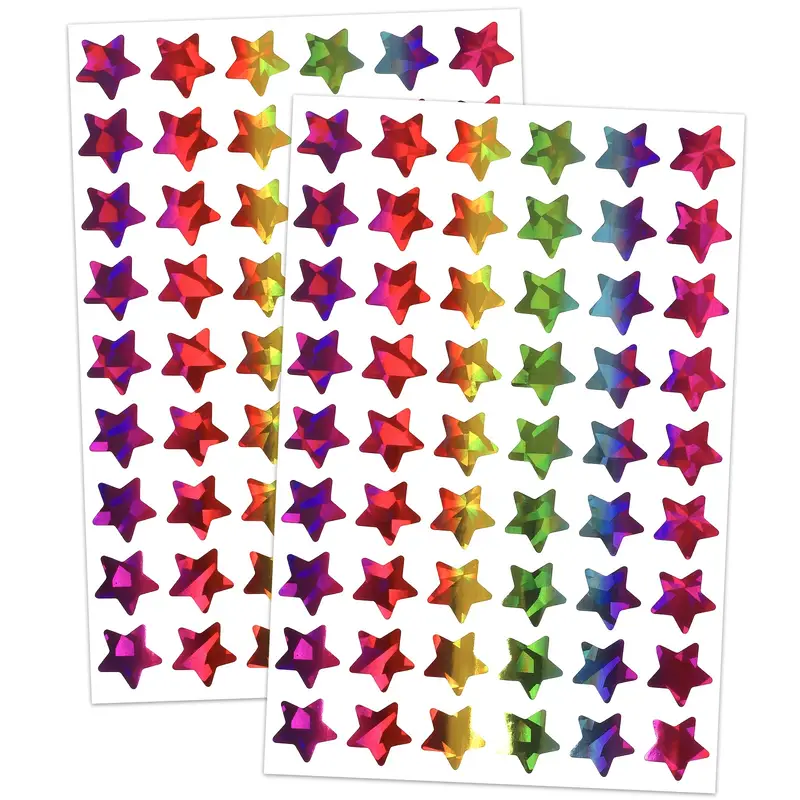 Holographic Rainbow Small Star Stickers Reward Behavior - Temu