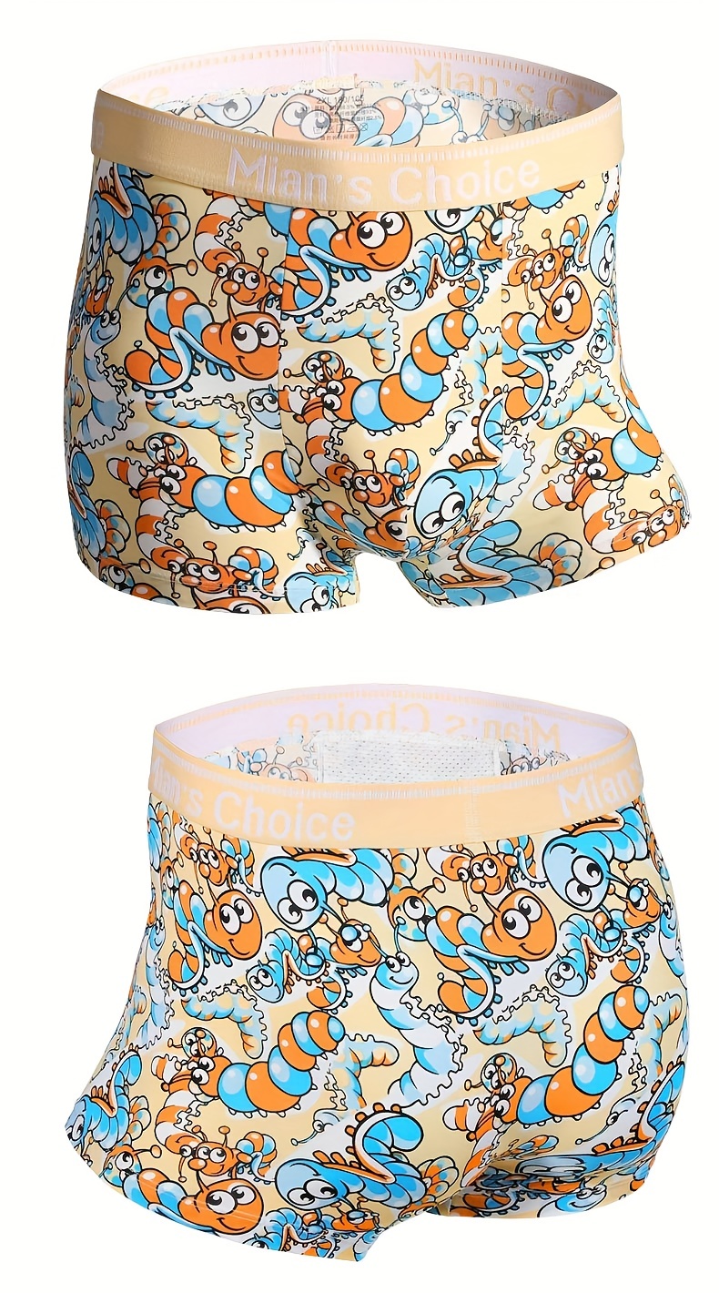 Gift Boxed Men's Cartoon Pattern Cute Boxer Briefs High - Temu