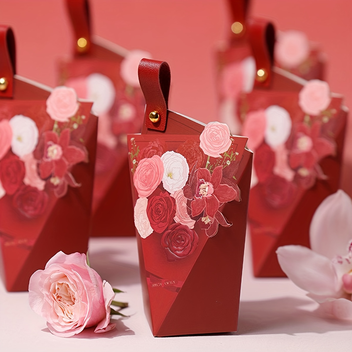 Chocolate Decorations Flowers, 10pcs Mini Rose Decoration