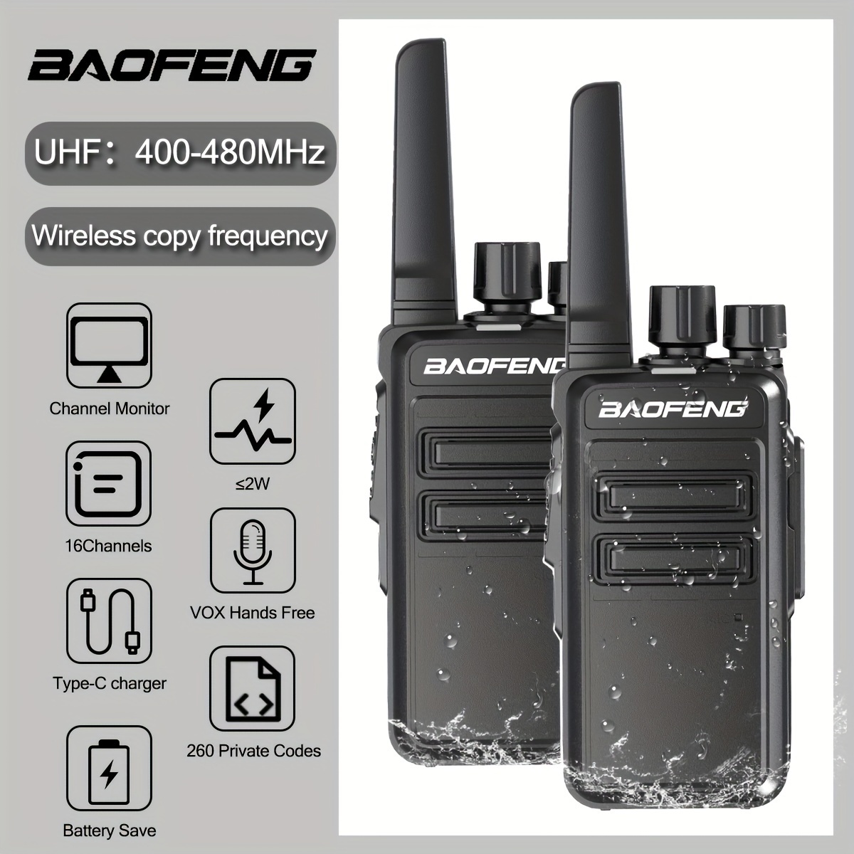 2 Unidades Auricular Walkie Talkie Micrófono Baofeng Radio - Temu
