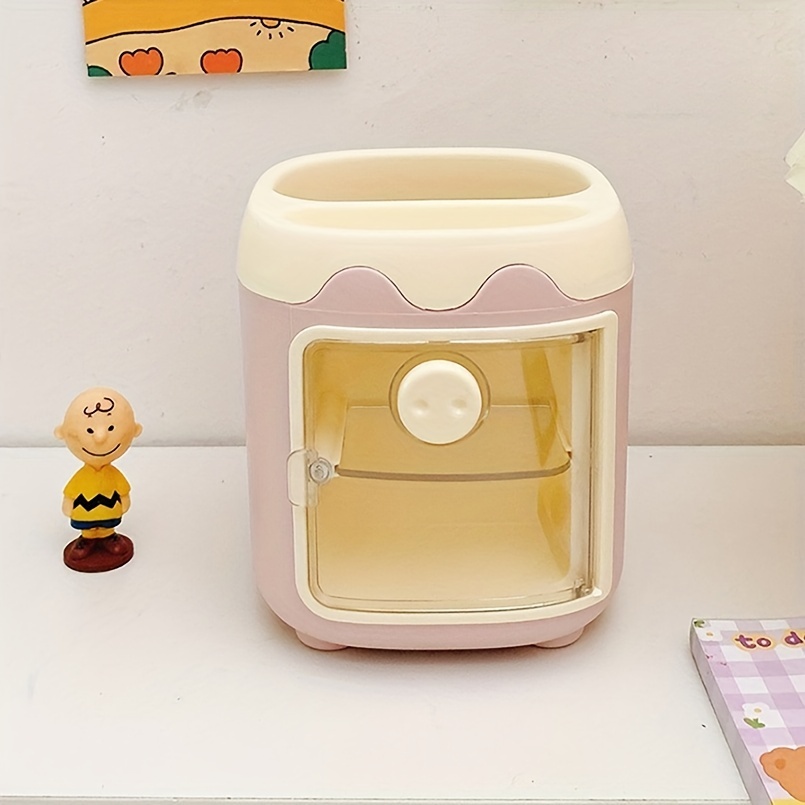 Cute Kawaii Mini Fridge Style Stationery & Pen Storage Holder