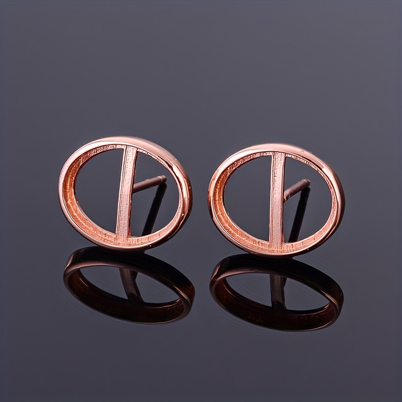 925 Silver Oval Bezel Diamond Prong Stud Earring Settings