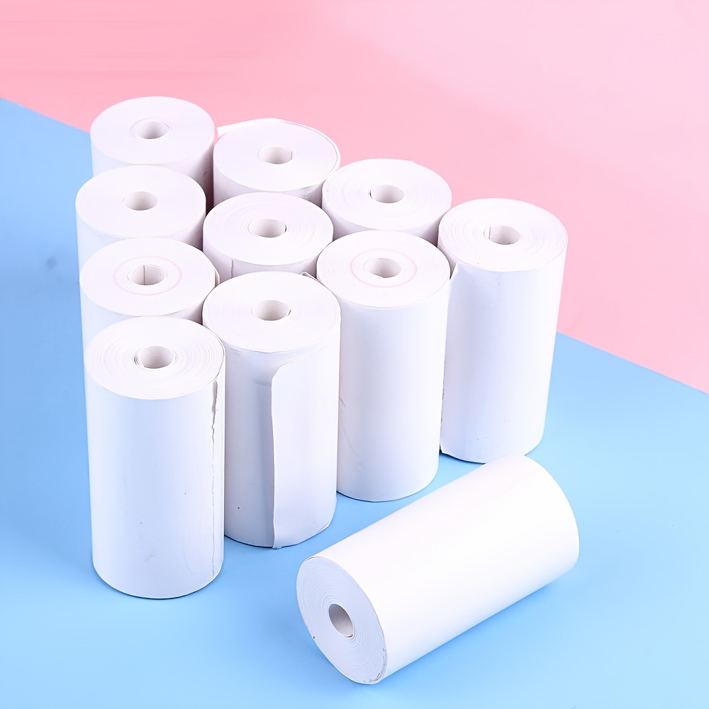 10 Rouleaux de papier thermique, noir sur blanc, papier d'imprimante  thermique pour imprimante de poche Bluetooth, longueur de 6 m pour chaque