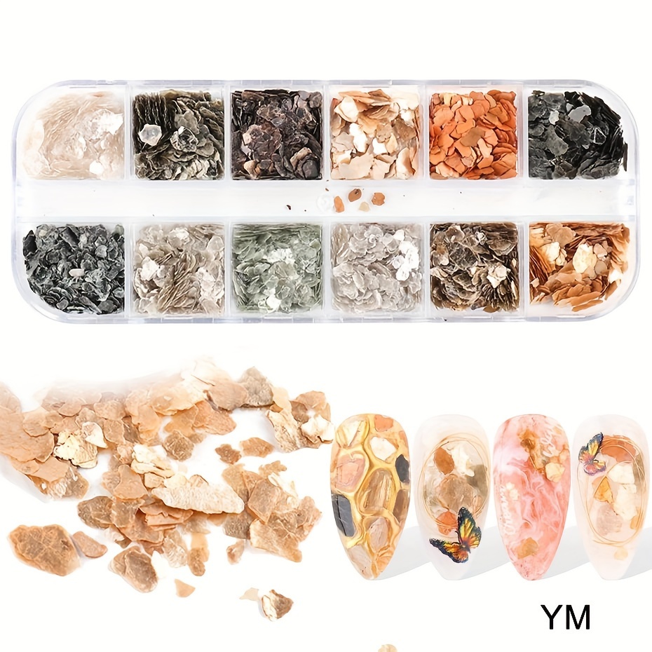 Abalone Shell Flakes Nail Art Paillette Sequin Irregular Color-changing Texture Sequin 3d Manicure Decor