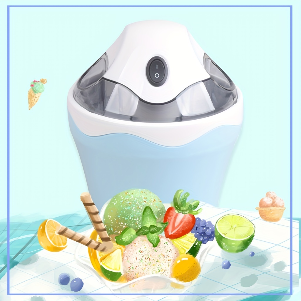 Máquina para hacer helados eléctrica casera automática de 0,5 cuartos de  galón, conducto para ingredientes, interruptor de encendido/apagado de fácil