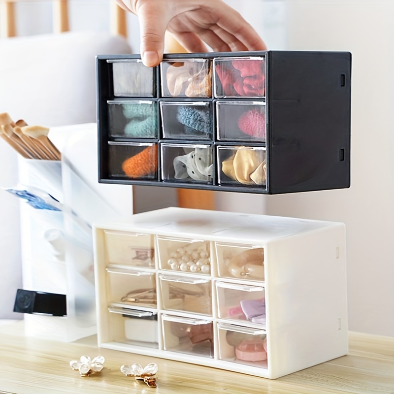 Mini Drawer Desk Organizer Plastic Storage Boxes Containers Jewelry  Cosmetics Storage Case