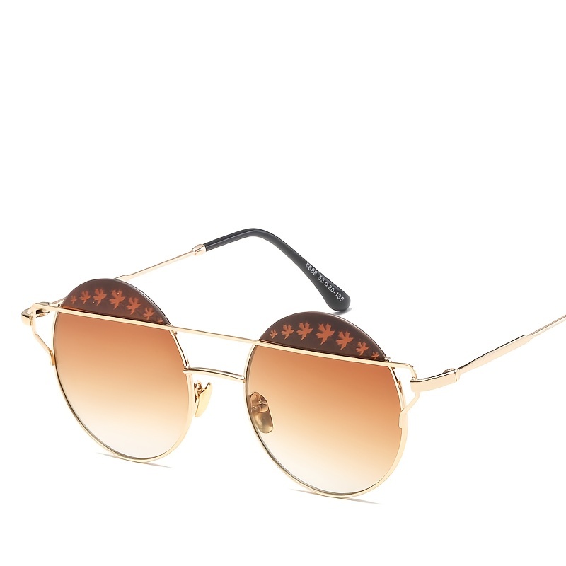 LV Style Semi Round Frame Sunglasses