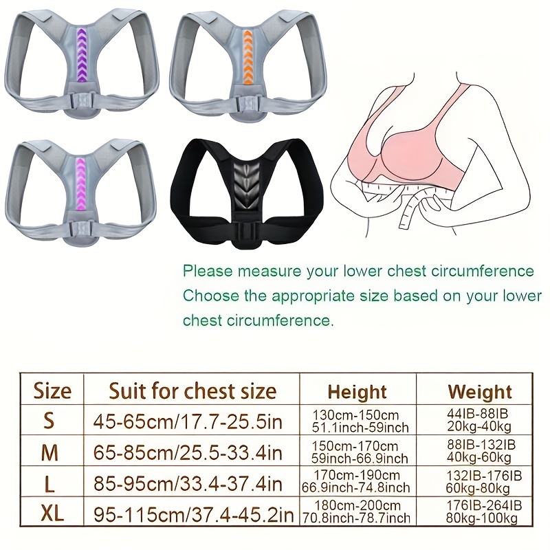 Body Shaper Bra Support Wide Shoulder Belt U‑Shaped Chest Support Posture  Corrector for Create A Slim Figure,Black-Medium