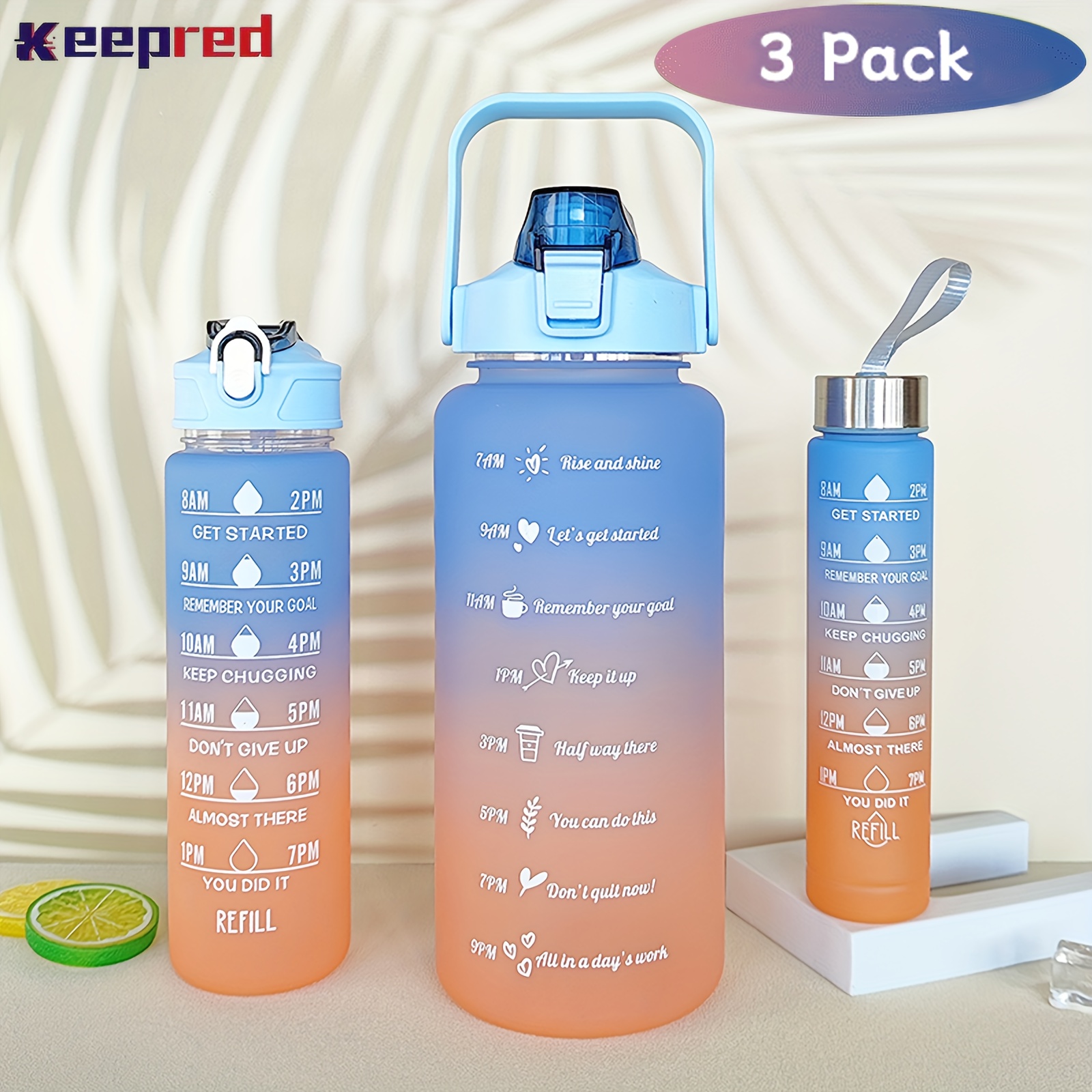 Keepred Gradient Water Bottle Portable Leakproof Bottle - Temu