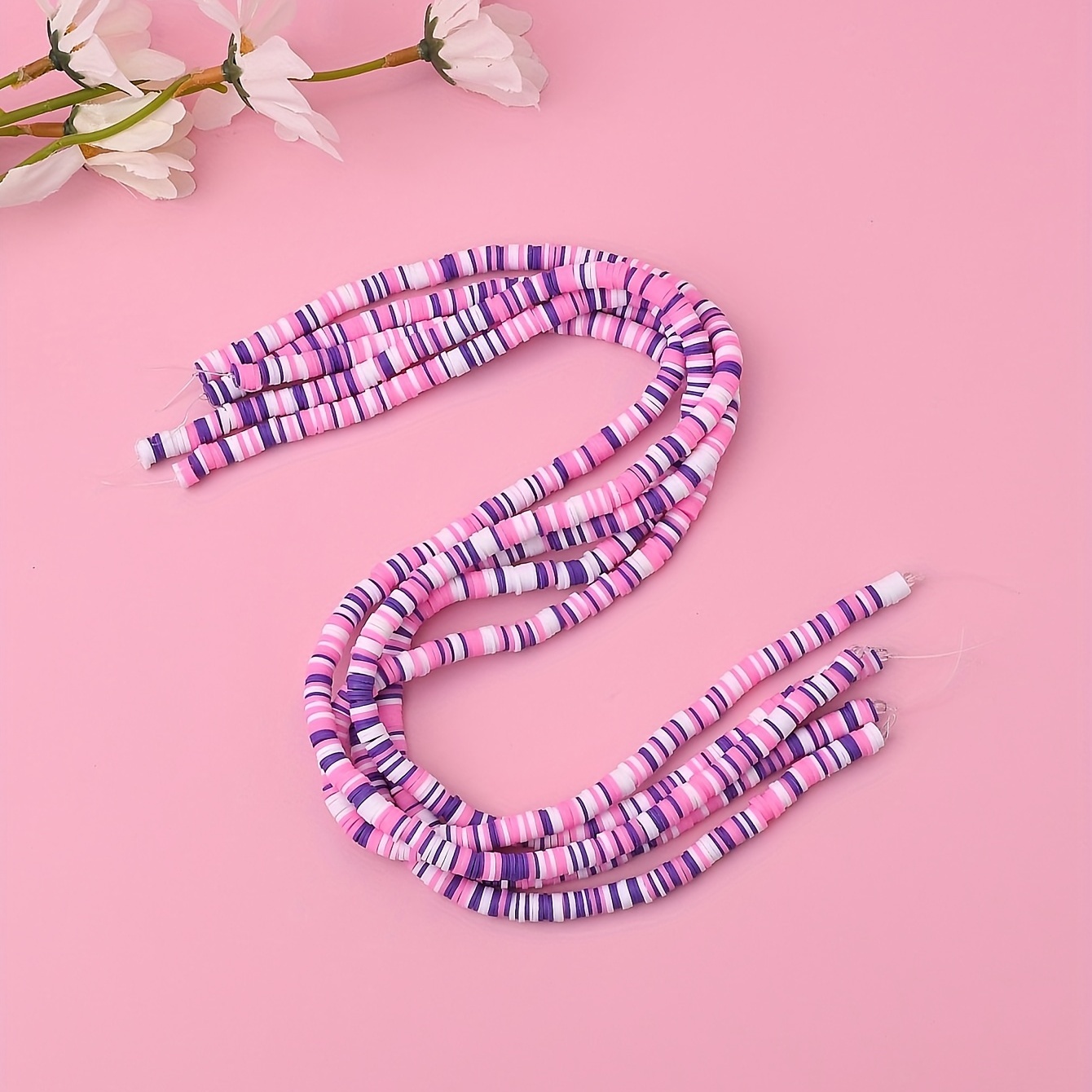 Polychromatic Beads With Clay Flowers Face Lettering - Temu Ireland