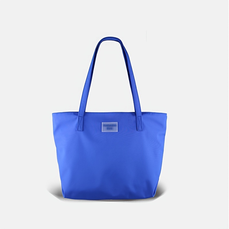 Fashionable Solid Color Large Capacity Tote Bag With Single Shoulder Strap