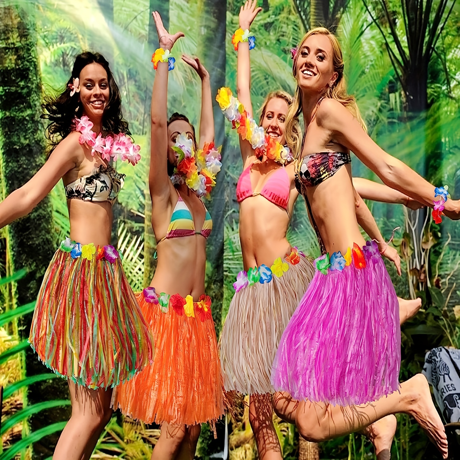 Disfraz hawaiano de baile de hula, 5 piezas para niñas