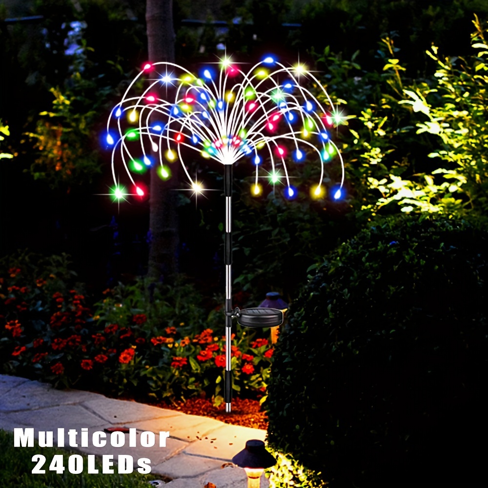 1pc Lampes Solaires De Jardin Extérieures Feux D'artifice - Temu France