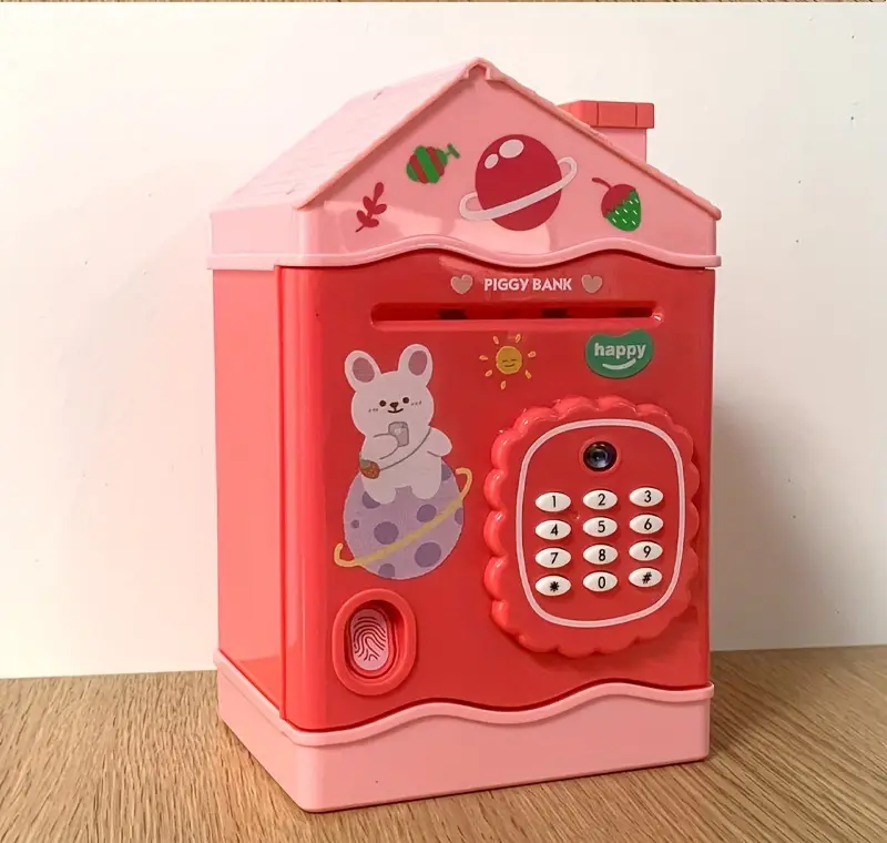 childrens money bank fingerprint face password money bank safe deposit box atm details 9