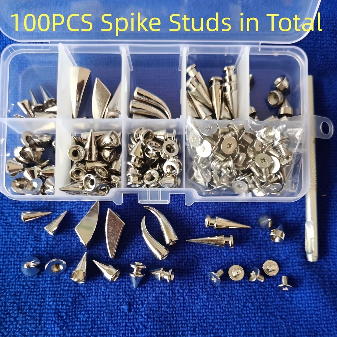 5pcs-50pcs/Sets Bullet Spikes Screw Rivets For Leather Punk Studs and  Spikes For Clothes Thorns Patch DIY Crafts Leather