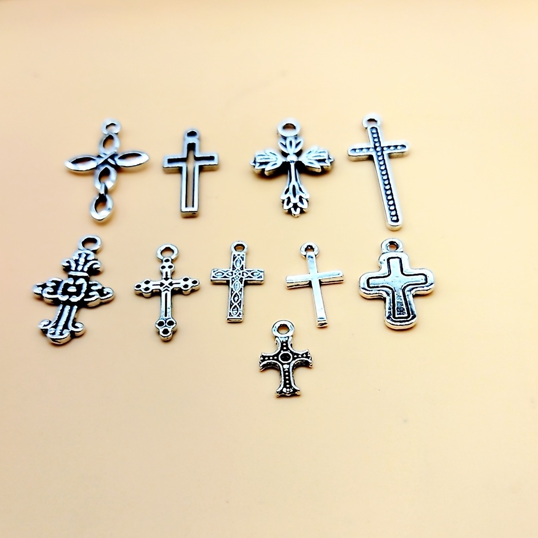 Mixed Holy Cross Pendant Antique Silver Vintage Alloy Cross - Temu
