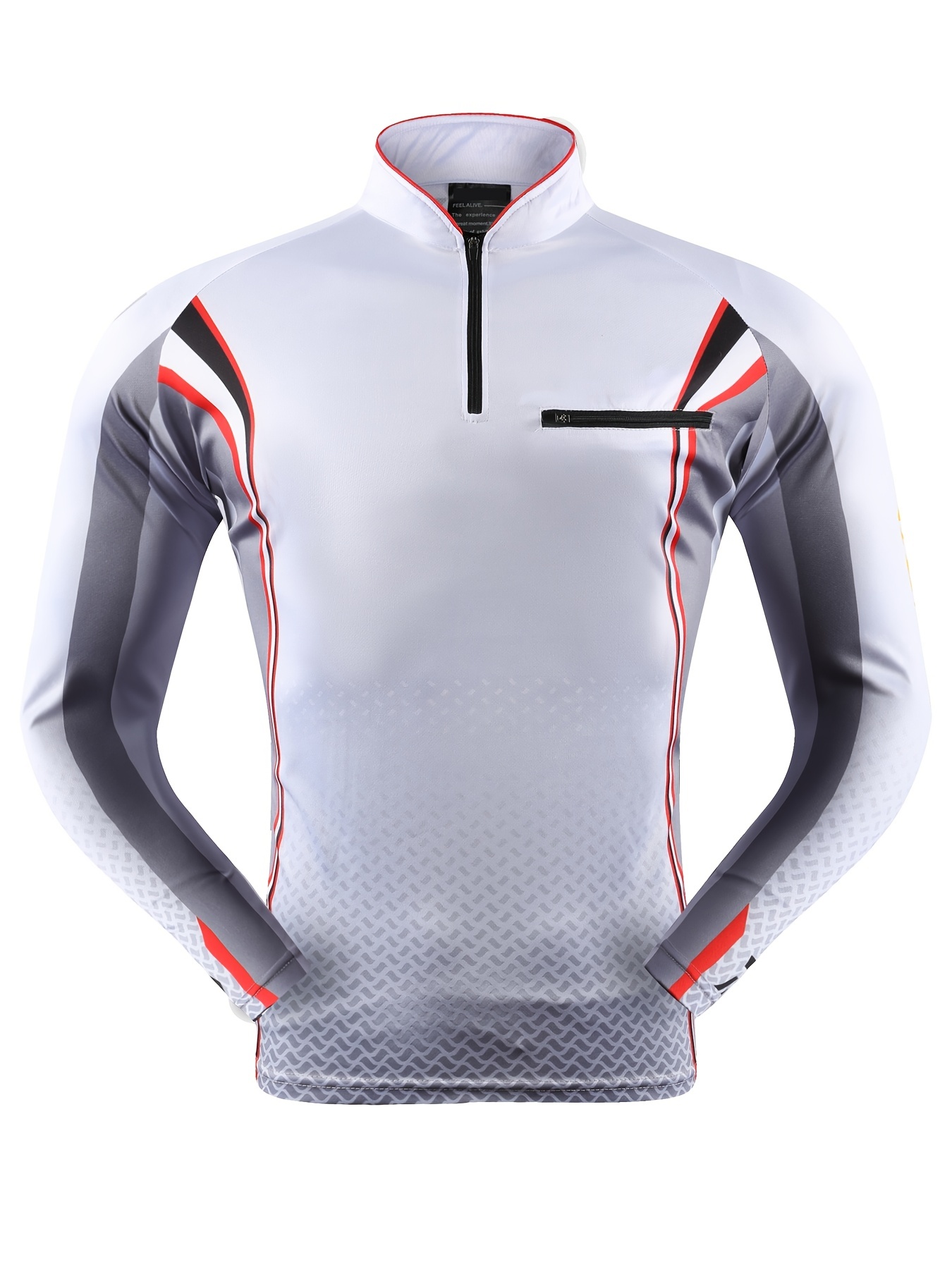 Men's UPF 50 Sun Protection Shirt Zip Up Rash Guard Long Sleeve