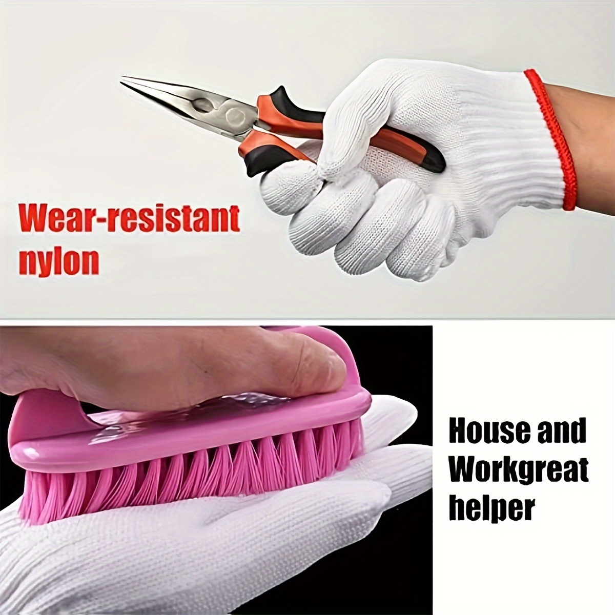 Work Gloves, Garden Gloves, Men & Women White Cotton Safety Gloves, Liner  For Bbq Cooking Industry Warehouse Construction - Temu