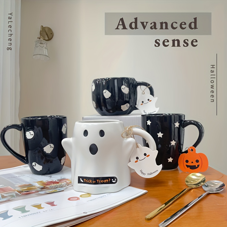 Novelty Ceramic Mugs Shaped Handle Tea Coffee Mug Office Home Decor - 400ml