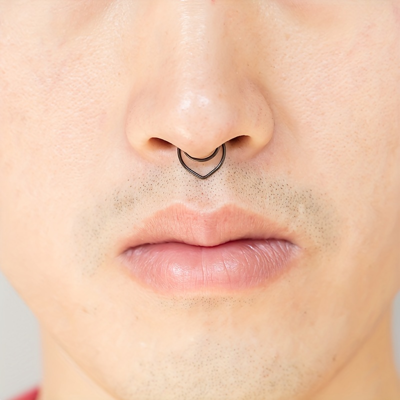 Non Piercing Fake Nose Septum Piercing Ring Fake Nose Ring - Temu