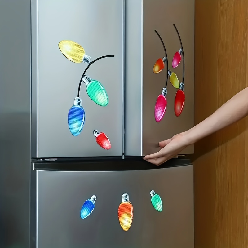 Christmas Light Bulb Shaped Reflective Magnetic Stickers - Temu