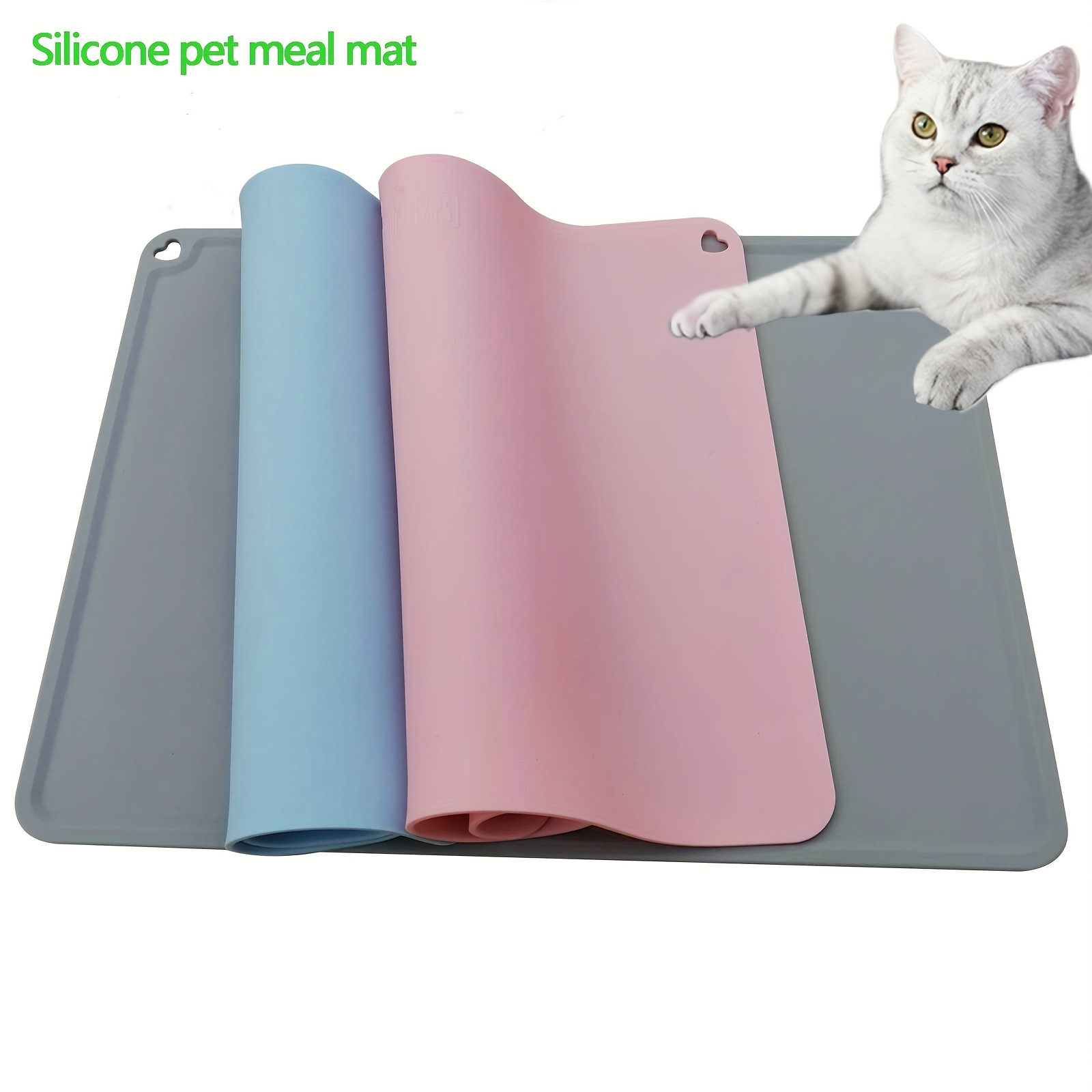 2 STÜCKE Hundenapfmatte für Hund Katze Tragbare Silikonmatte  Silikon-Tischset für Haustierfutter Wasserdichte Matte Futter Hund