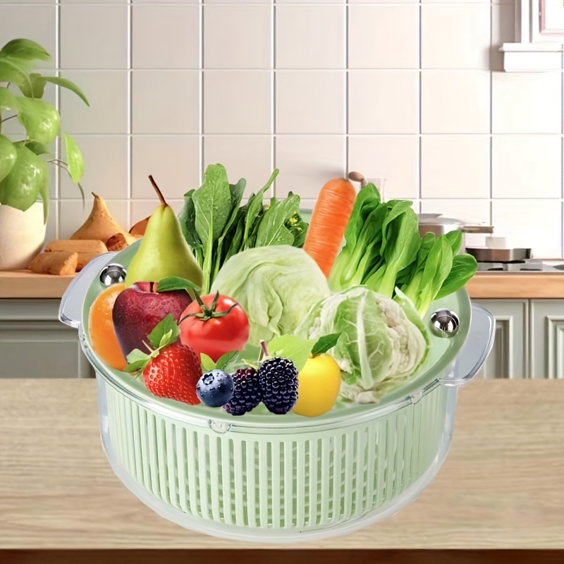 Escurridor de ensalada, lavadora de verduras de 5 litros con cuenco y  colador, multiuso para lechuga, lavadora de frutas, hilandero de pasta y  papas
