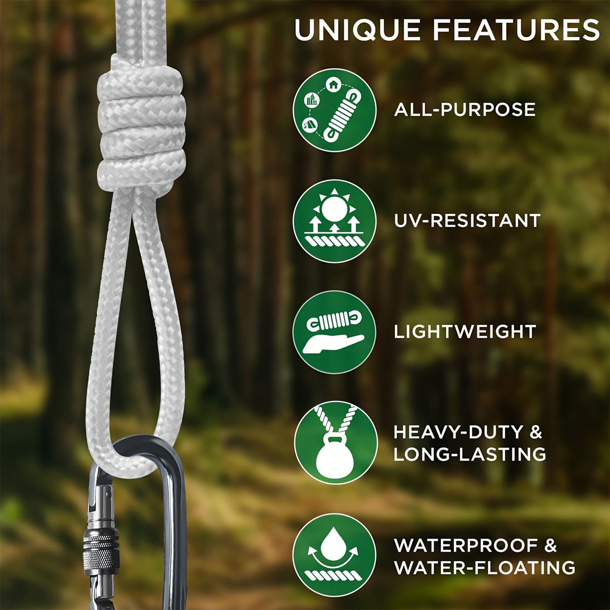 1pc Multipurpose Nylon Rope, UV Resistant & Excellent Shock Absorption  Flagpole Rope, Ideal Use For Camping, Clothesline & Nautical Rope, Tie,  Pull, S