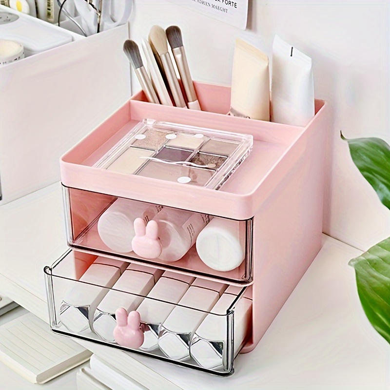 Desktop cosmetic storage box drawer jewelry box dresser rack storage box  transparent organizer box