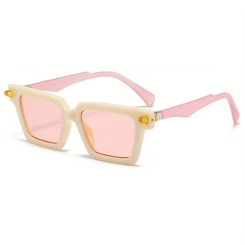 Oversized Square Sunglasses for Women Men Jelly Color Block UV400 Sun Shades for Beach Party Club,Temu