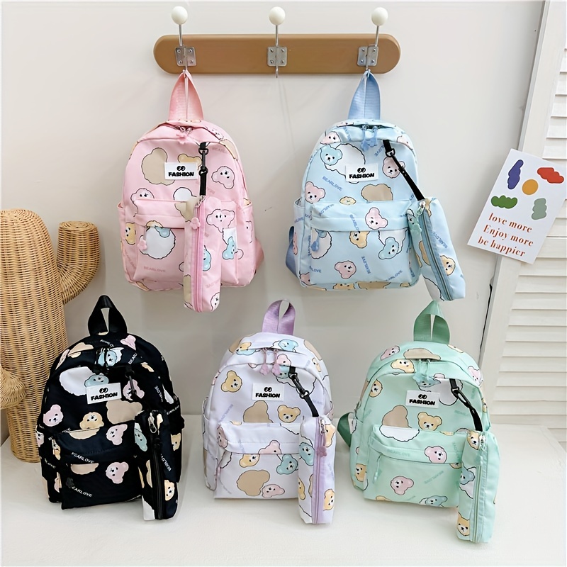 Mochila Estilo Coreano Rosa Kawaii Mochila Color Caramelo - Temu