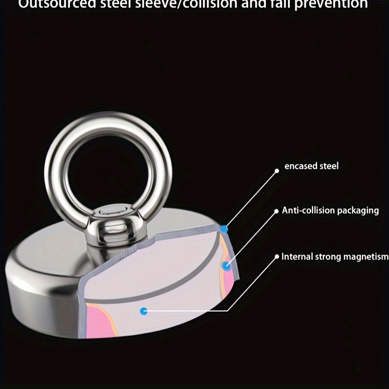 Strong Fishing Magnet with Neodymium Iron Boron Suction Cup Hook