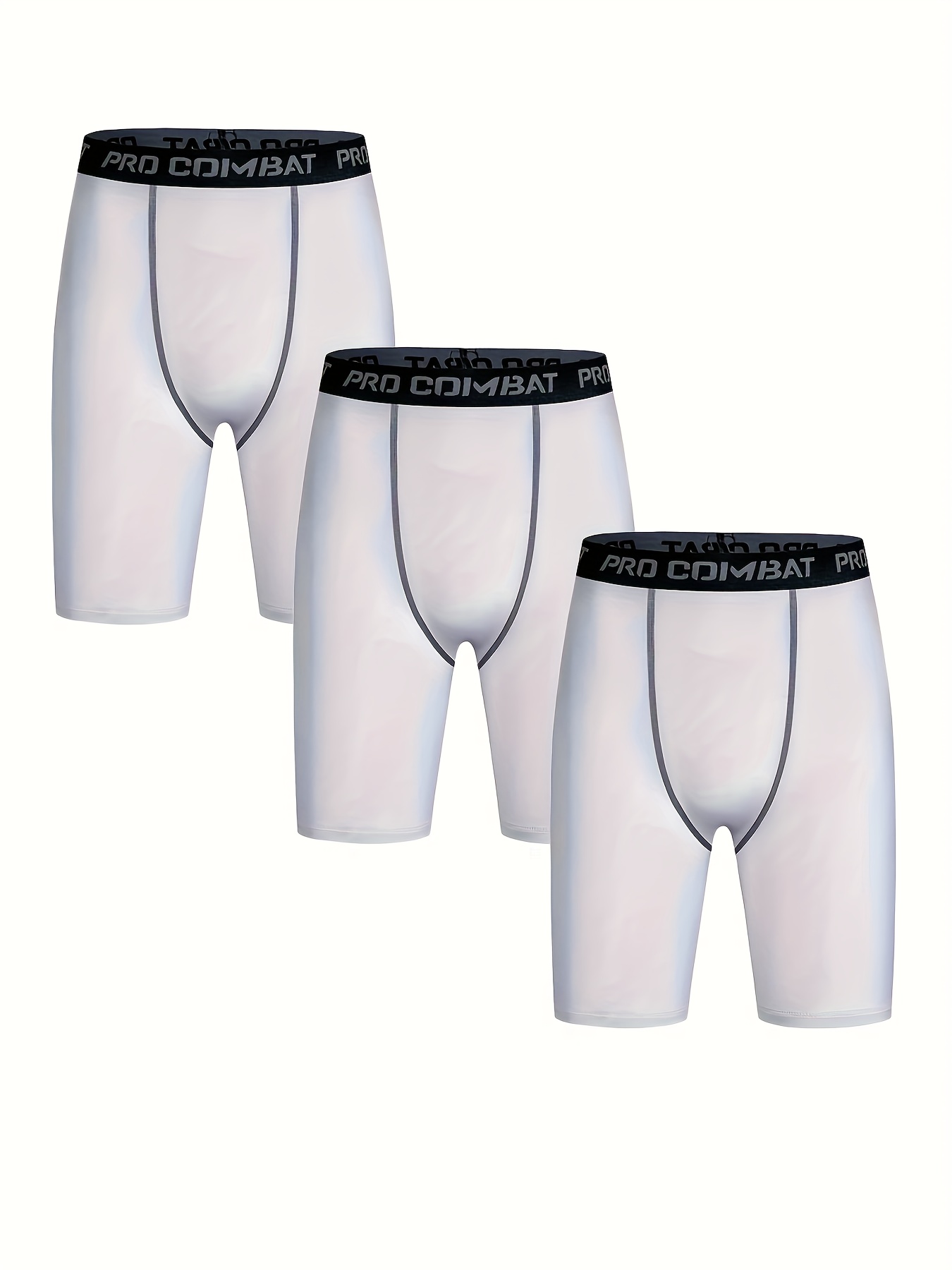 Men's Solid Color High Stretch Compression Underwear Short - Temu