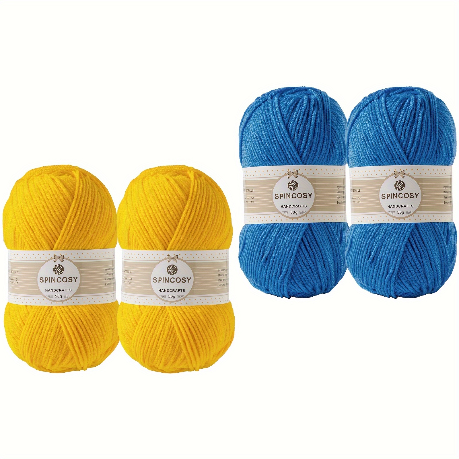 3 Pack Beginners Crochet Yarn, Deep Blue Yarn for Crocheting Knitting  Beginners, Easy-to-See Stitches, Chunky Thick Bulky Cotton Soft Yarn for