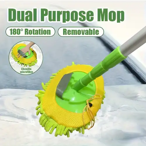 Cleaning Tools Mop 360 Rotation Head Retractable Double Layer Car