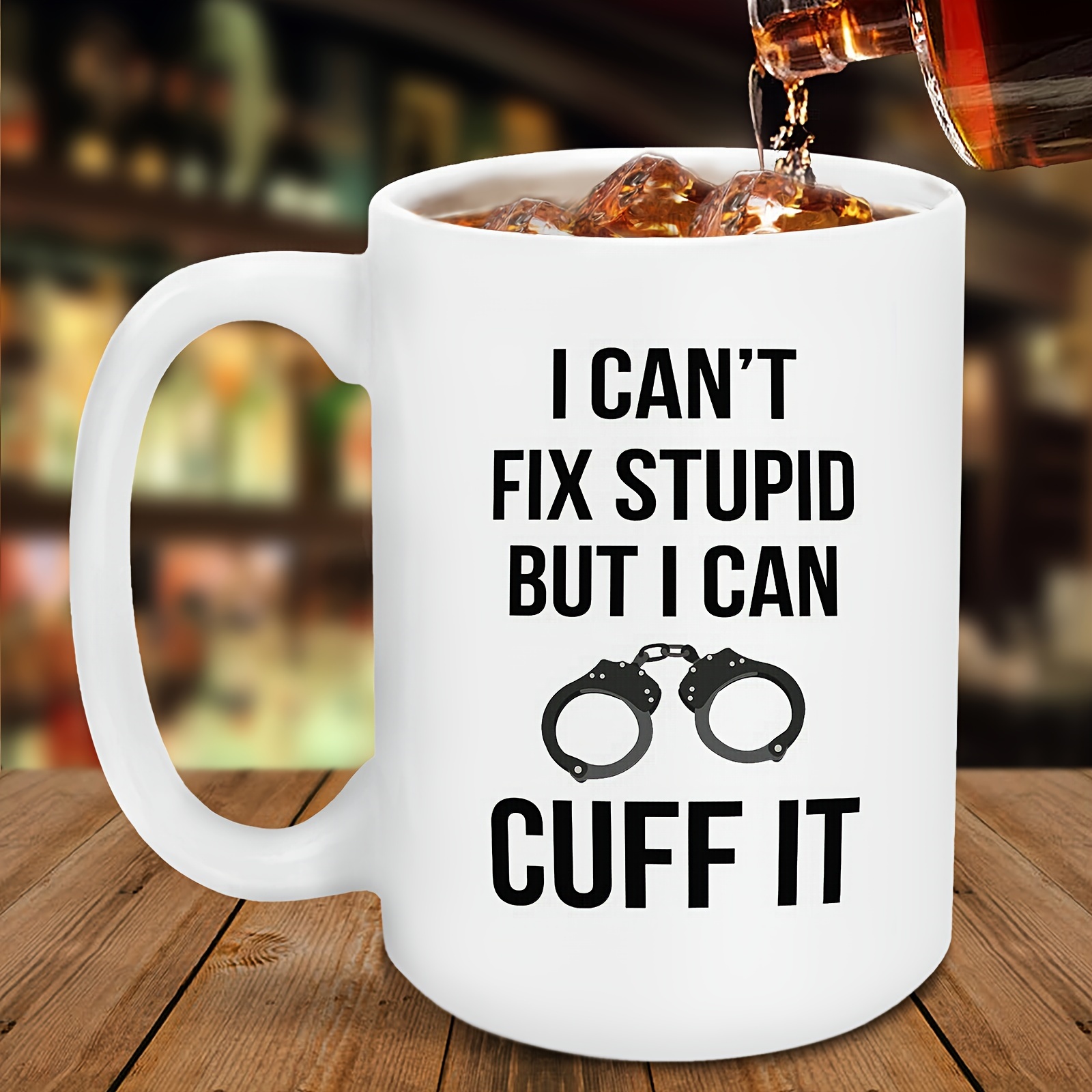 Large Coffee Cup Water Cups Police Chief Mug 't Fix Stupid - Temu