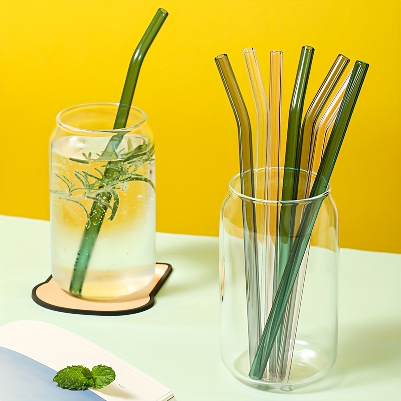 bent reusable glass straw