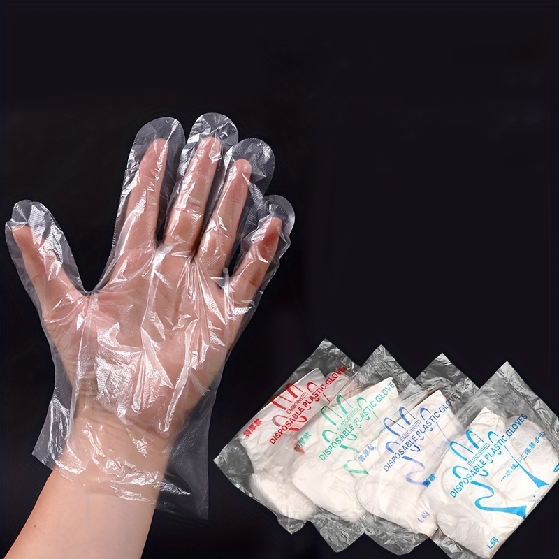 

100/200pcs, Plastic Disposable Gloves For Cooking, Meal Prep, Kitchen, Bbq, Cleaning, Restaurant Service, Crafts Making