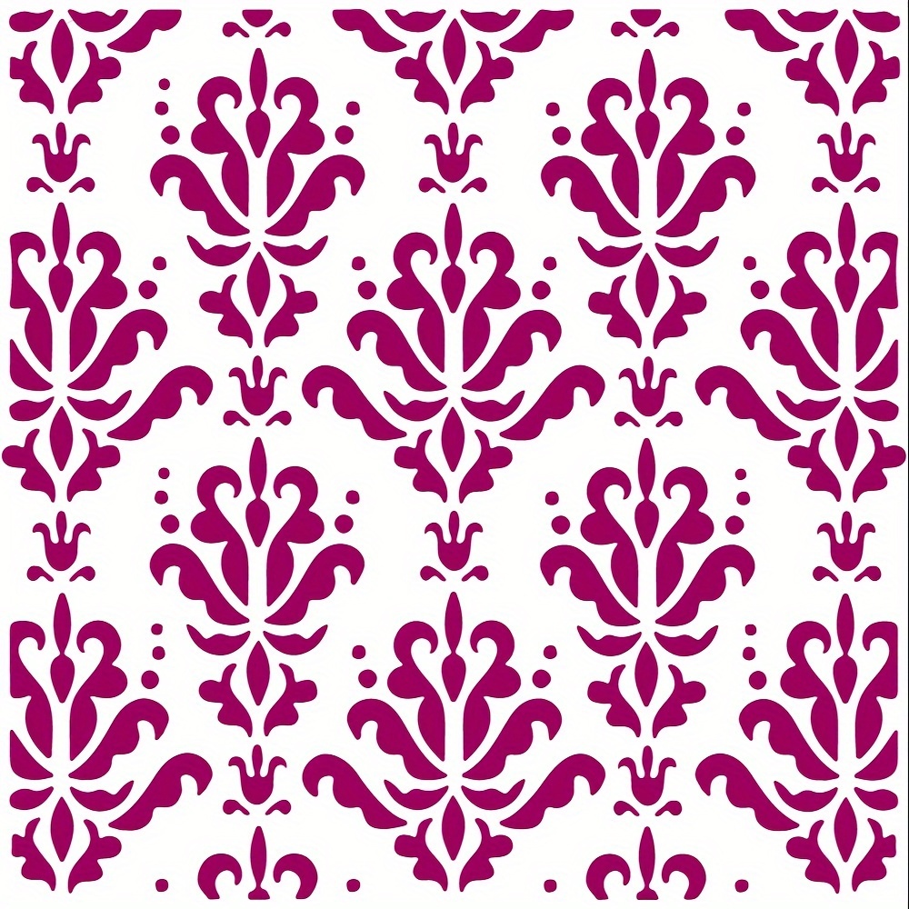 Damask Stencil Flowers Tile Stencil Template Plastic - Temu