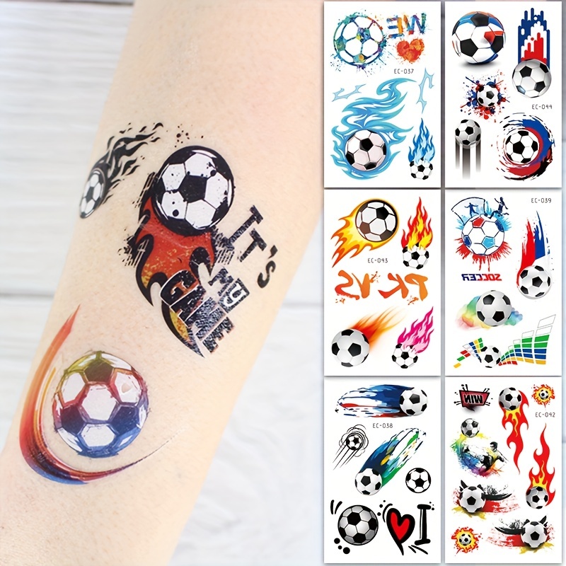 soccer ball tattoo for women