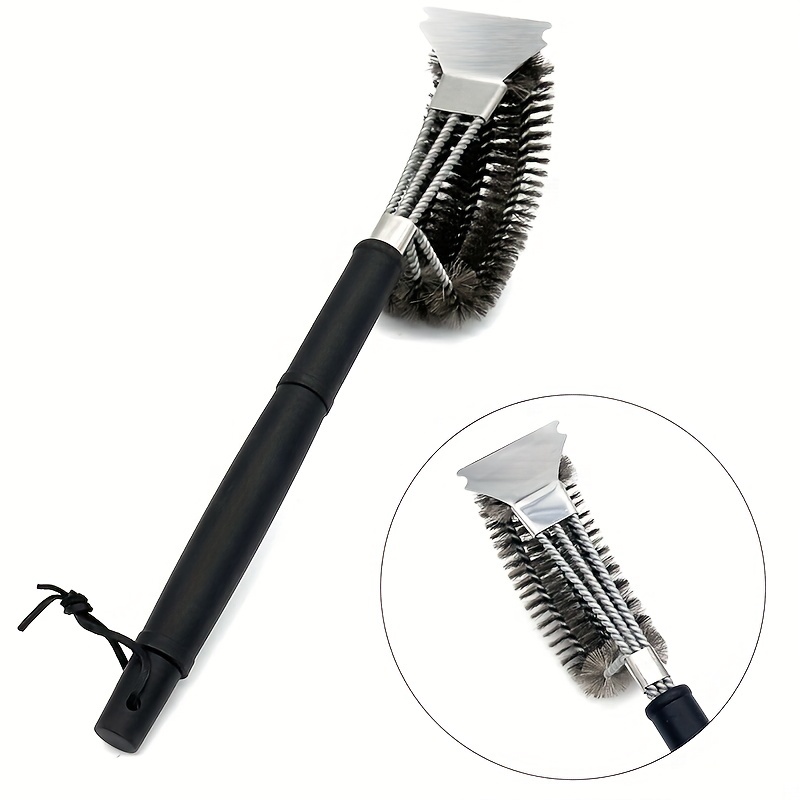 Stainless Steel Grill Brush And Scraper - Safe And Effective Bbq Cleaning  Tool For Porcelain, Weber, Gas, And Charcoal Grills - Perfect Gift For Grill  Wizards - Temu